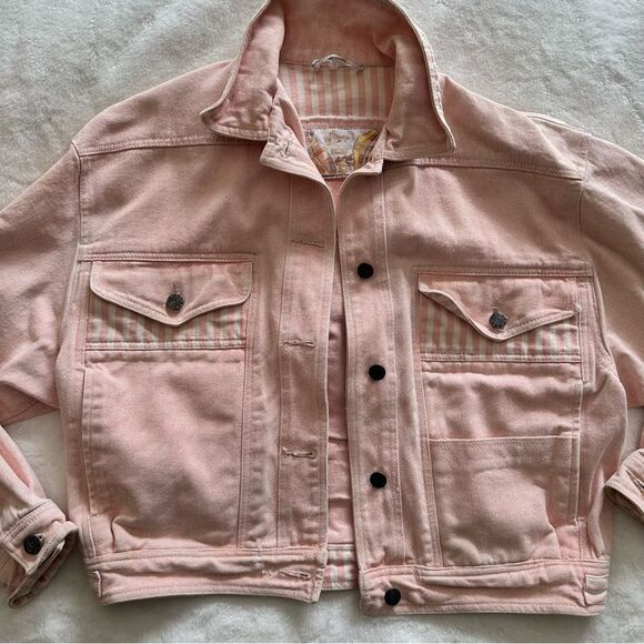 MBD by Bitterman Vintage 80s Pink Denim Jacket Size Medium - Picture 1 of 10